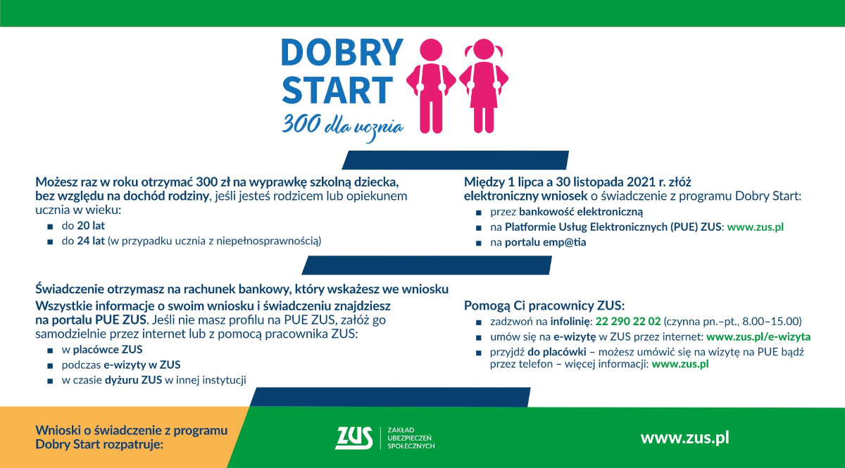 Program „Dobry Start” - informacja ZUS Wałcz