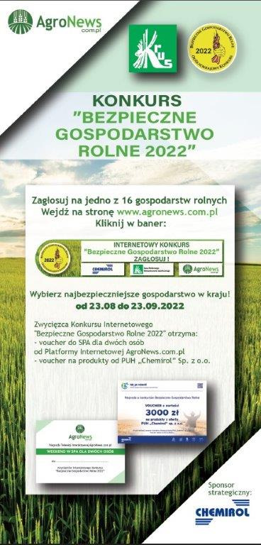Konkurs Bezpieczne Gospodarstwo Rolne 2022