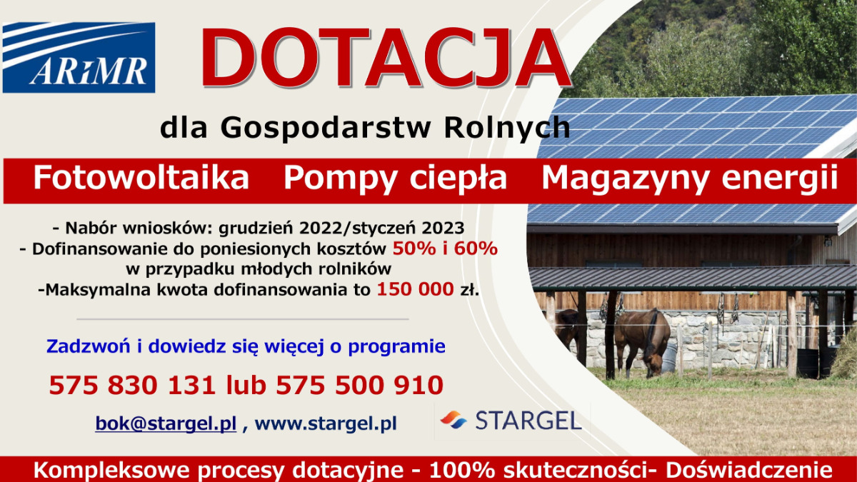 Informujemy o naborze wniosków w programie „Modernizacja Gospodarstw Rolnych