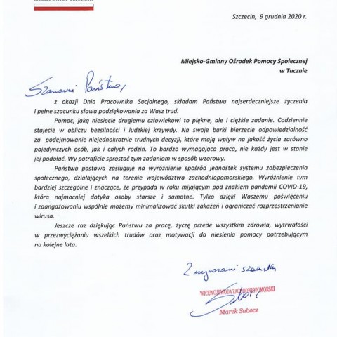 Powiększ obraz: Wyróżnienie dla MGOPS