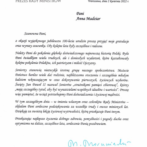 Powiększ obraz: Jubileusz 100-lecia urodzin