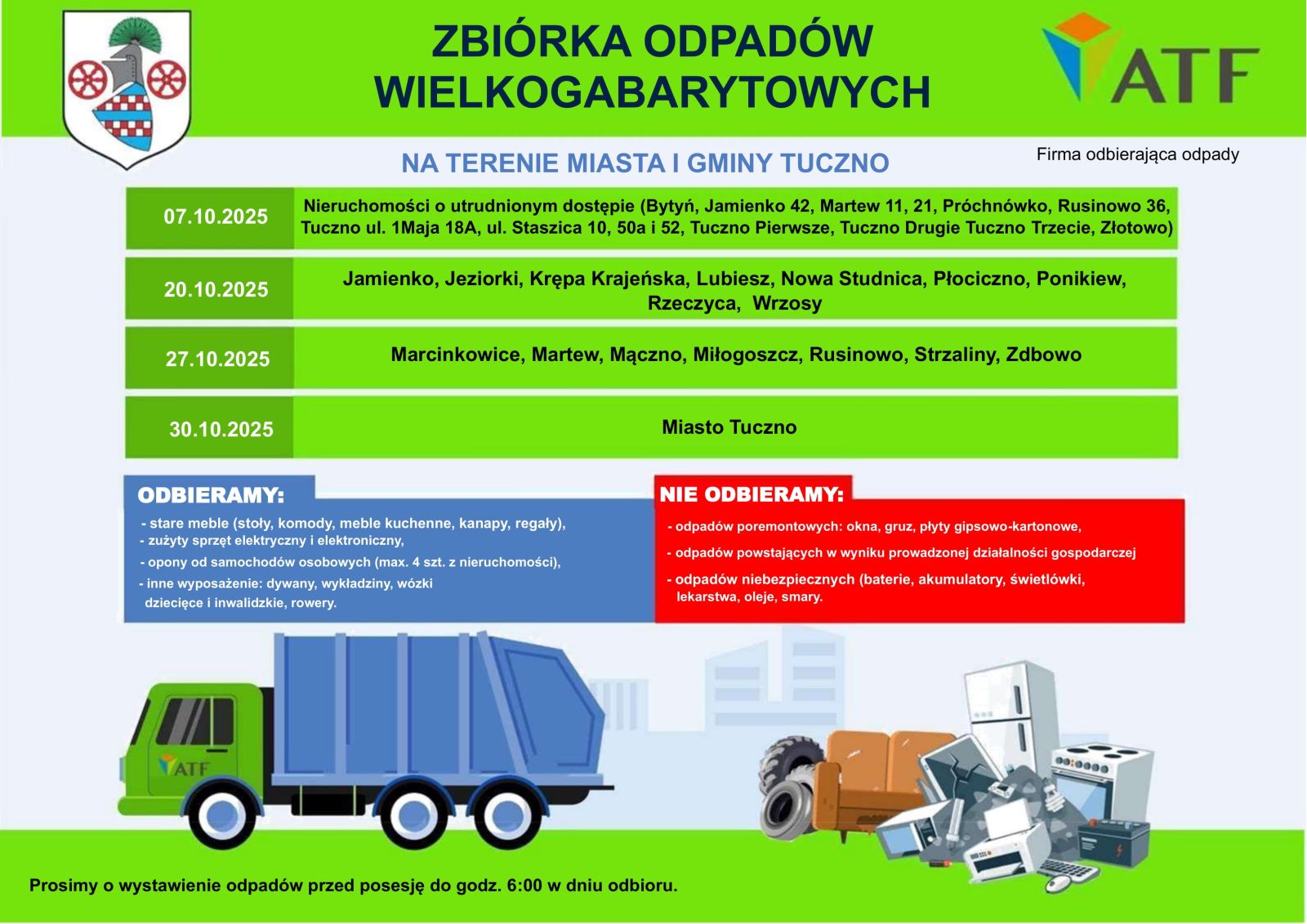 Zbi&oacute;rka odpad&oacute;w wielkogabarytowych październik 2025